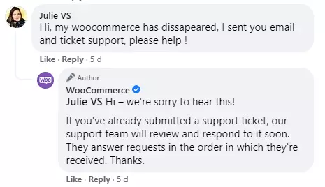 WooCommerce’s perfect response for dealing with impatient customers.