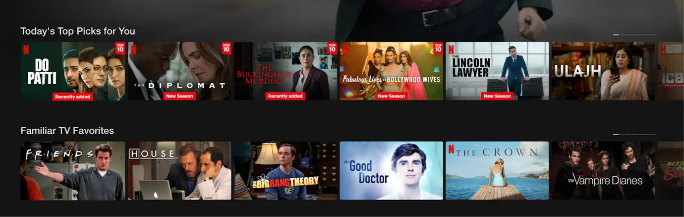 Netflix uses AI to recommend movies and TV shows to viewers. 