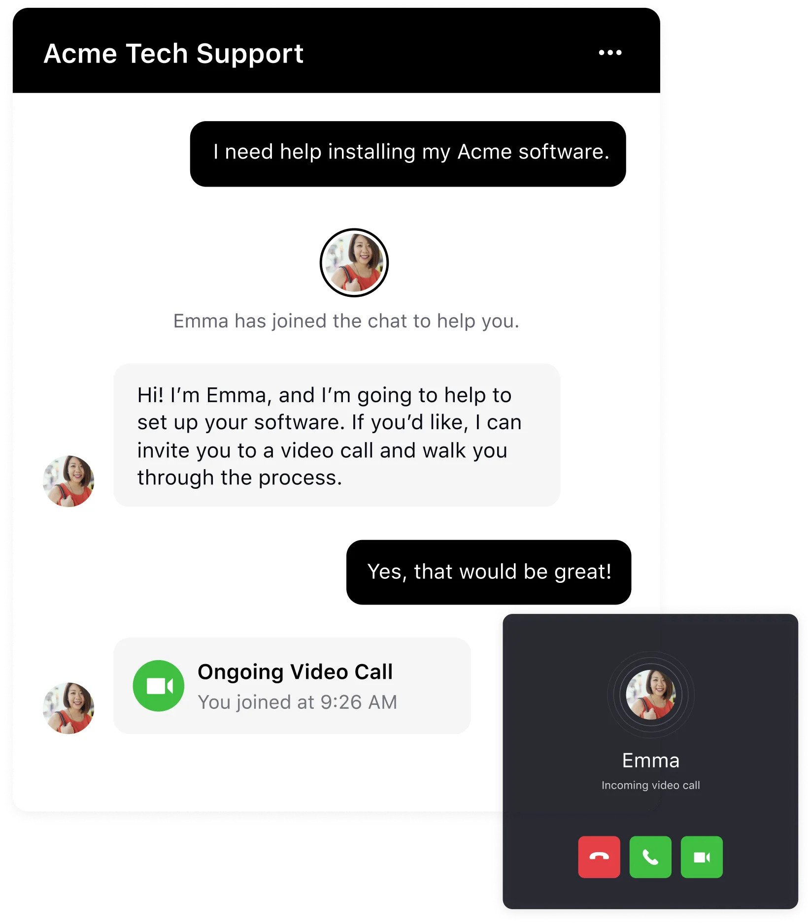 Video chat customer service channel