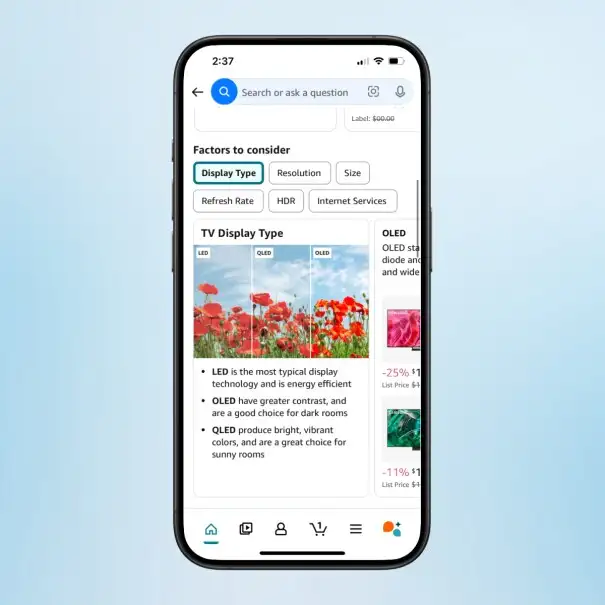 Amazon’s AI simplifies product research by combining shopping guidance and product recommendations.