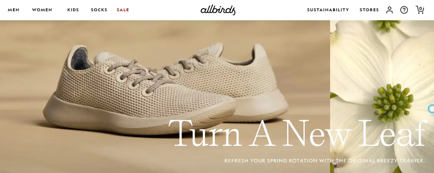 Allbirds footwear is made from sustainable materials like merino wool and eucalyptus fiber, emphasizing the brand’s commitment to eco-friendly and transparent production 