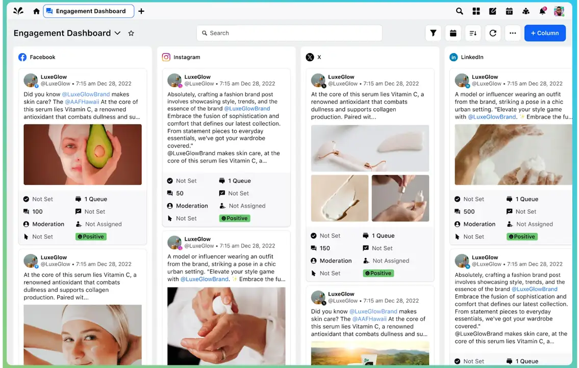 Sprinklr’s social media management dashboard delivers consistent brand experience across multiple channels