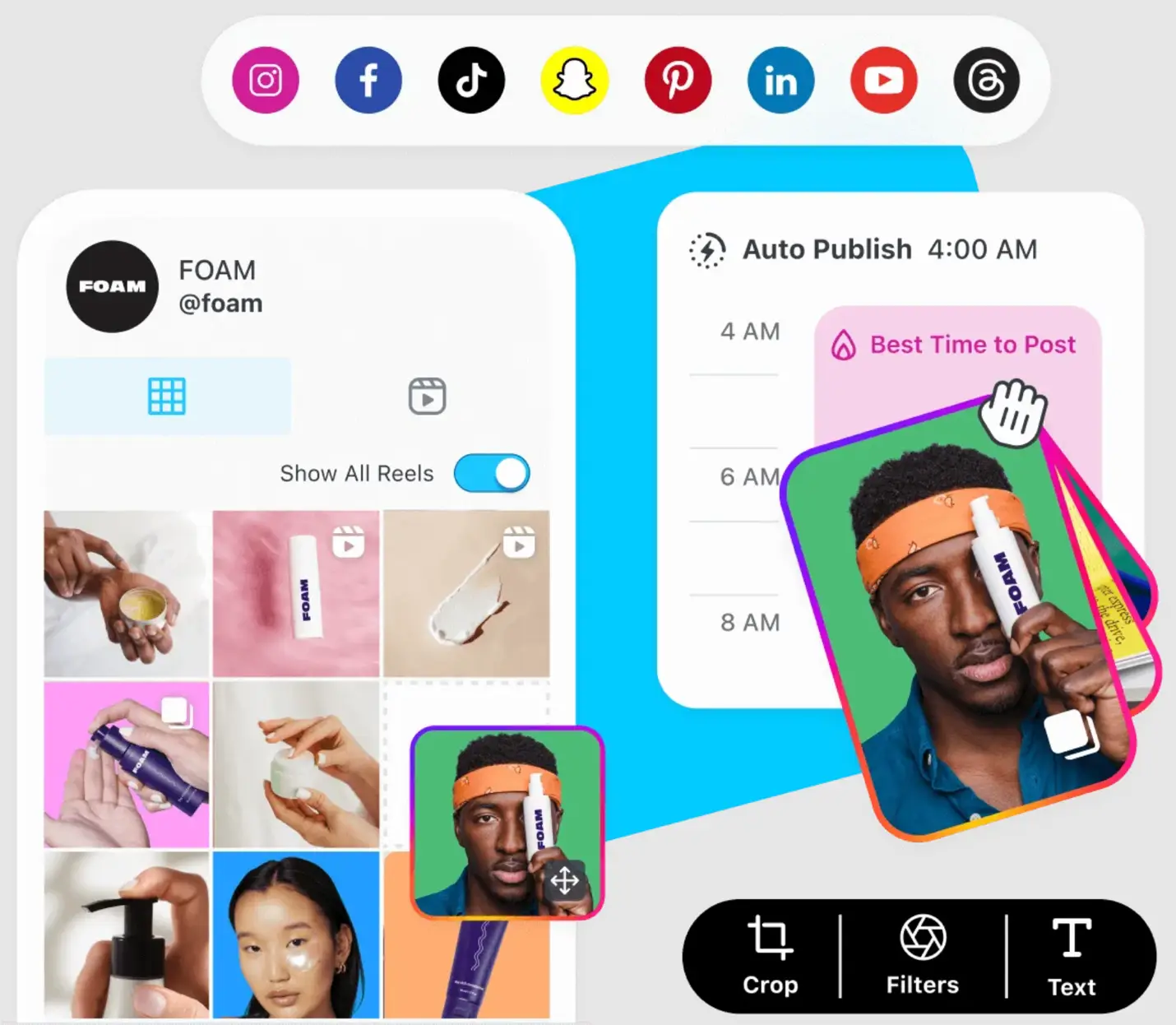 Later's social media scheduling features.