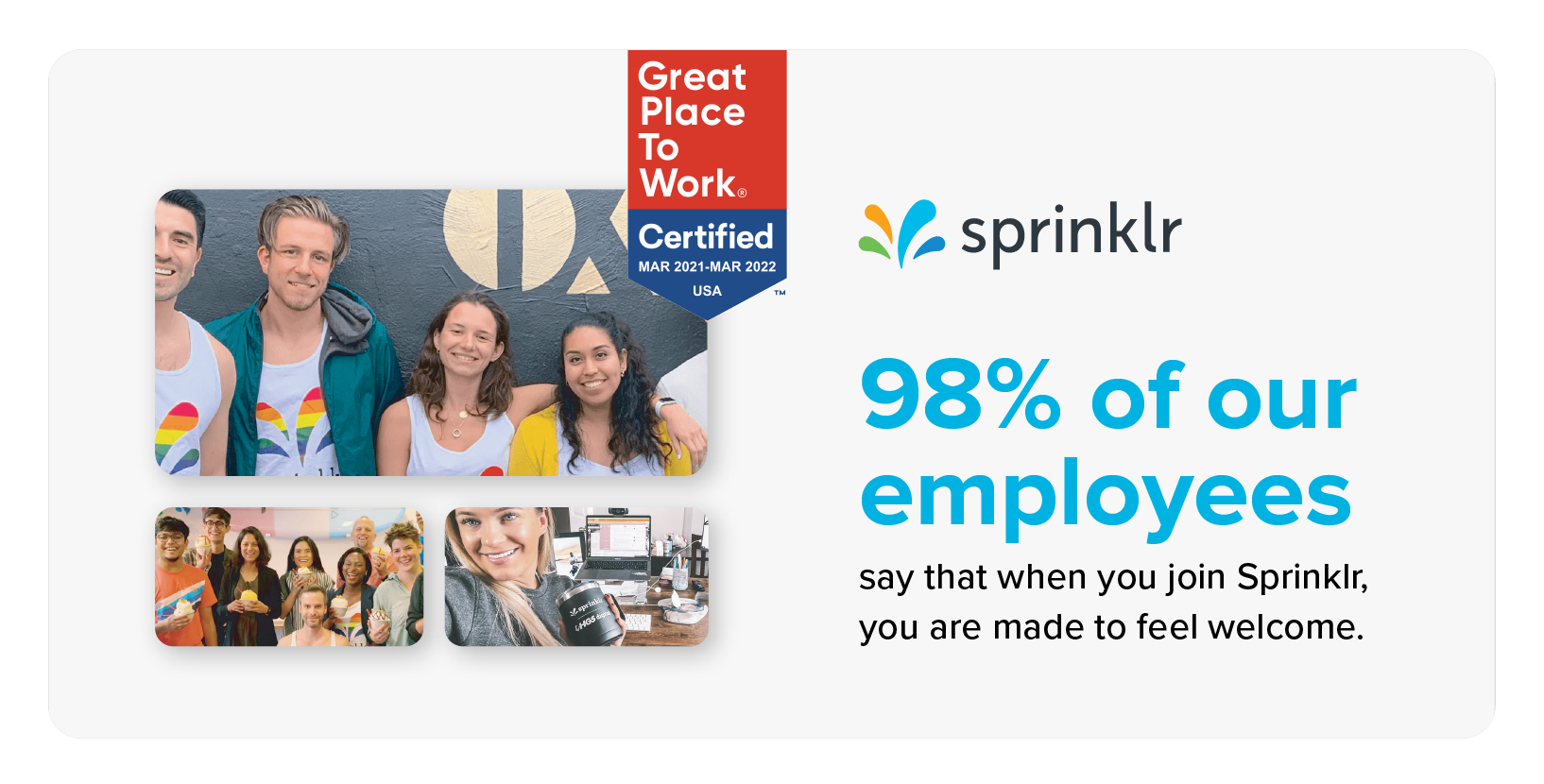 Sprinklr is Certified as a Great Place to Work