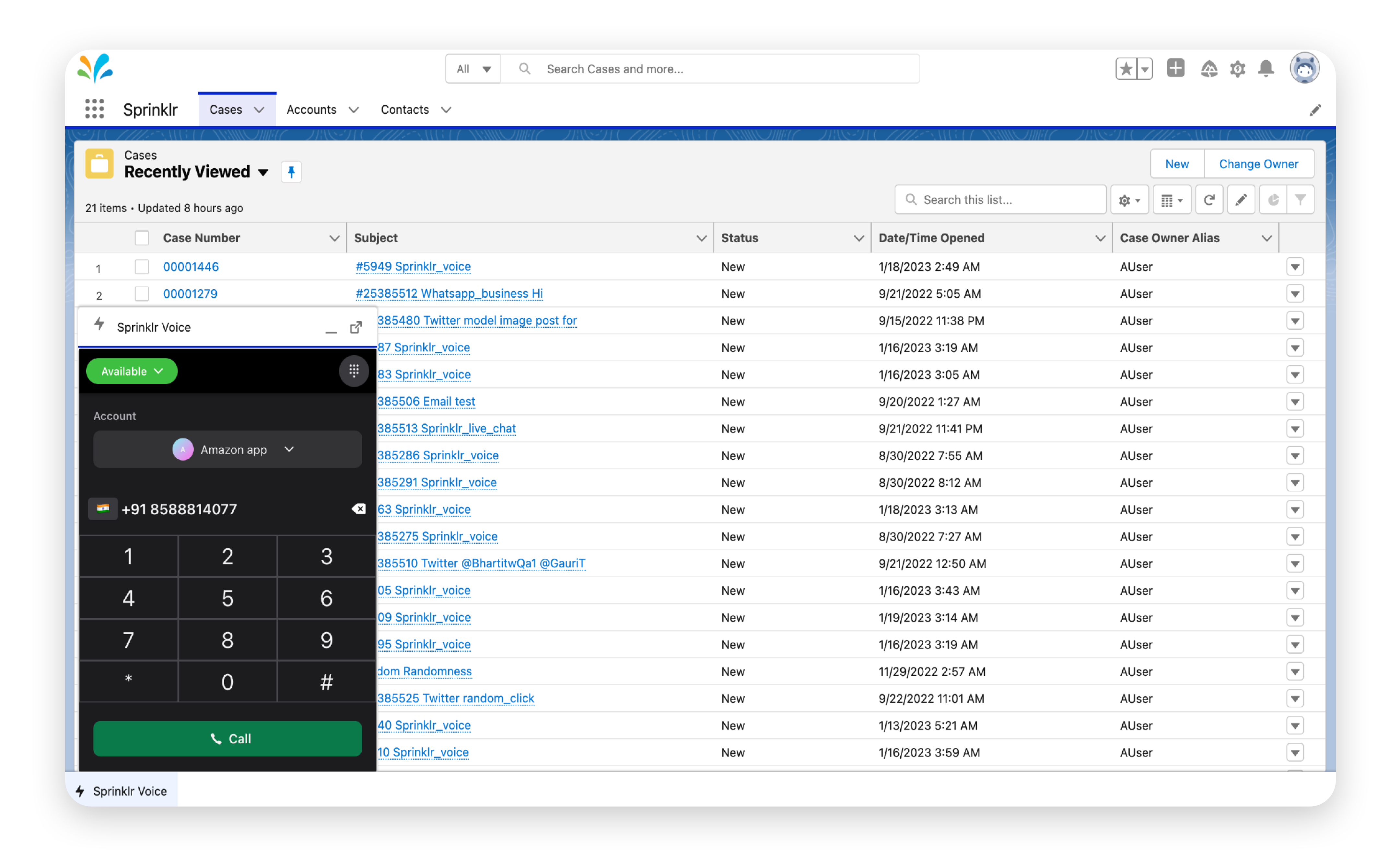 Leverage Sprinklr Voice from Salesforce Service Cloud