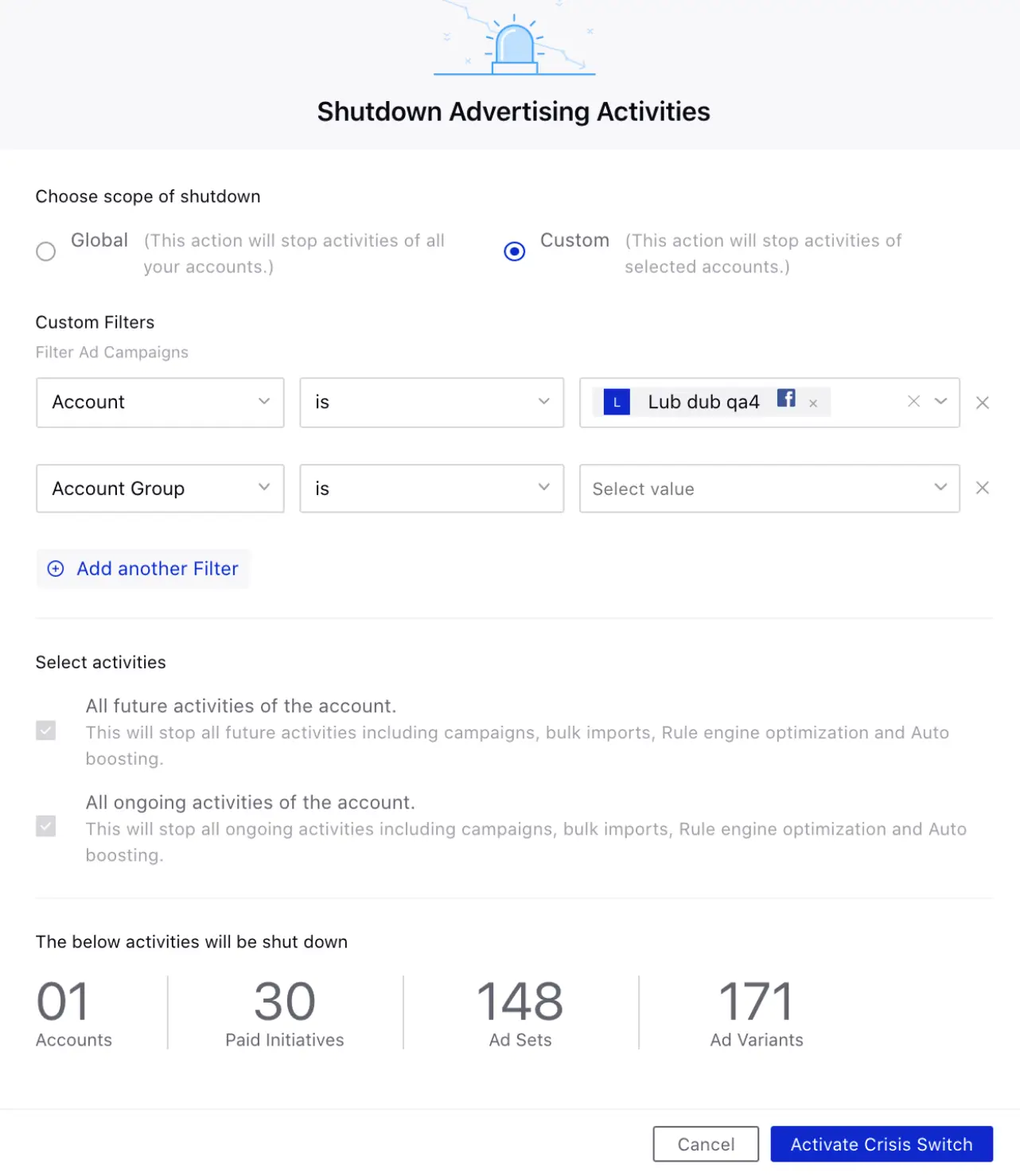 Sprinklr's Advertising Crisis Switch
