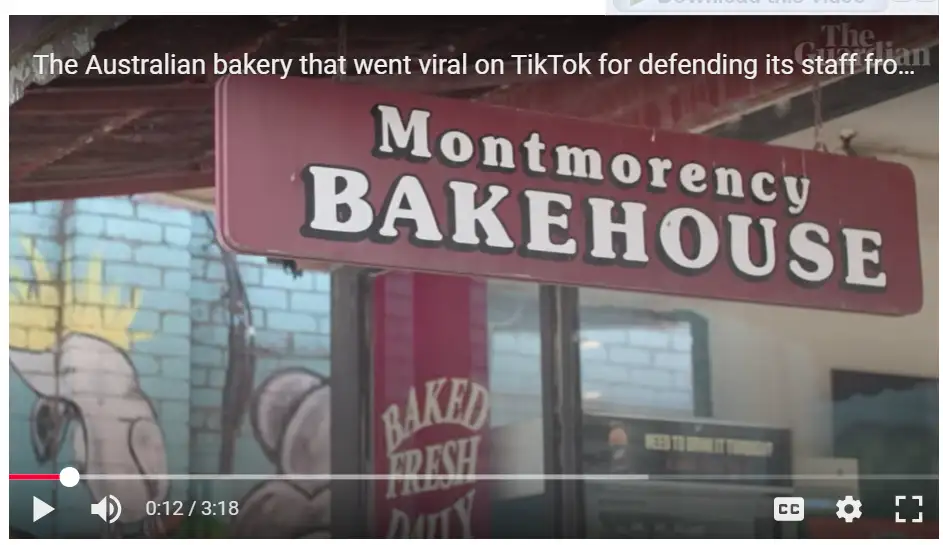 Australian bakery defended its staff on TikTok, reflecting proactive problem-solving.