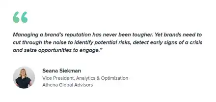 Example of social media sentiment analysis from Athena Global