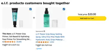 Amazon shows frequently bought together items analyzing past purcahse behaviors of its customers