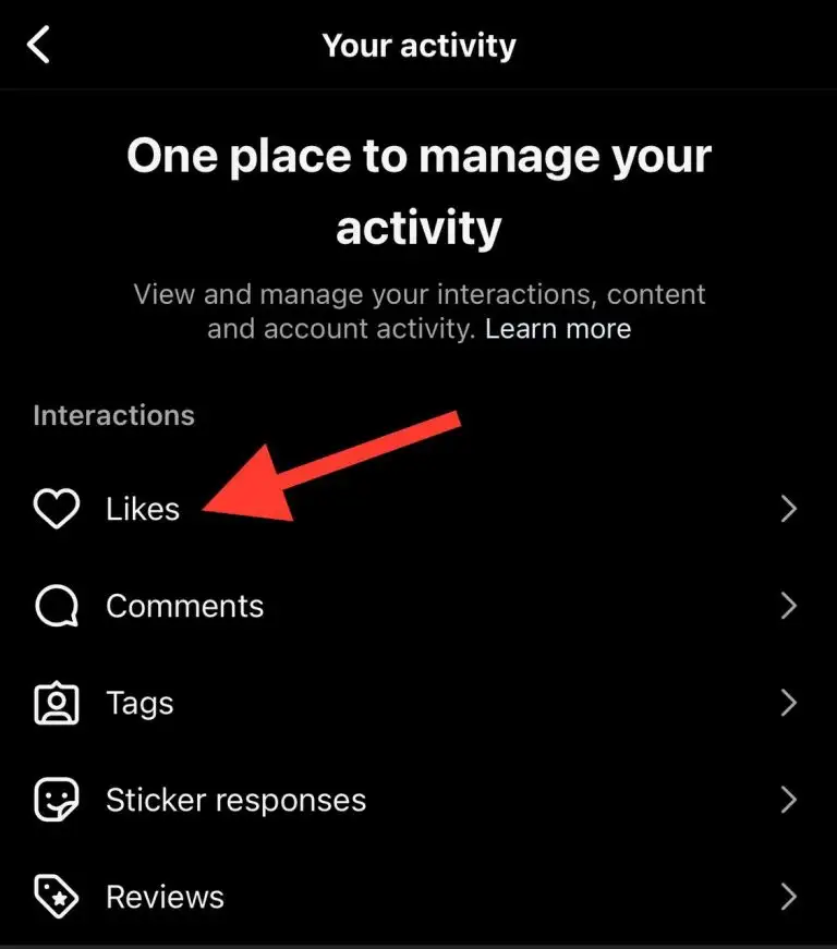 View all your Liked posts under your Instagram Activity