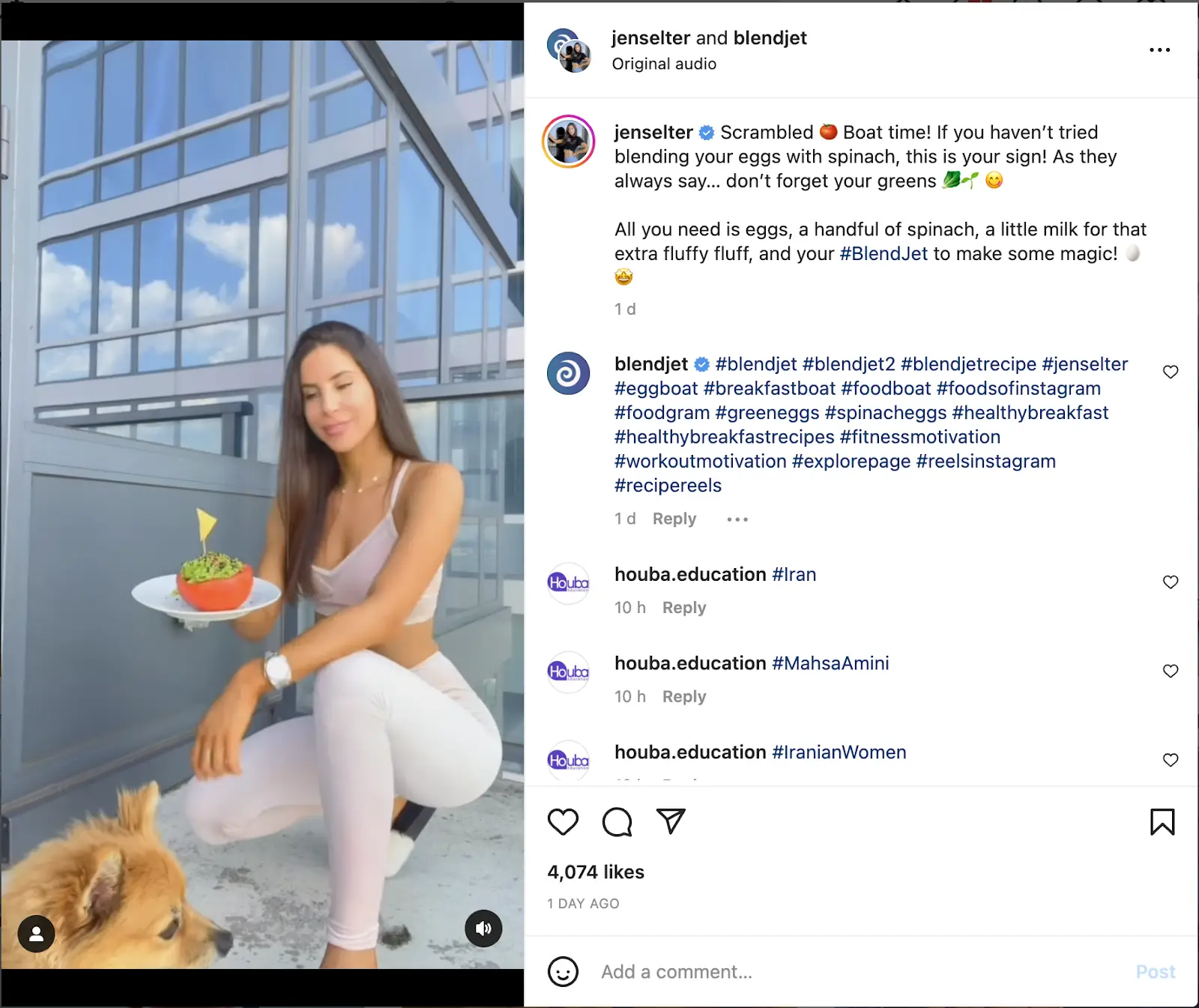 A collab post between Jen Selter and BlendJet