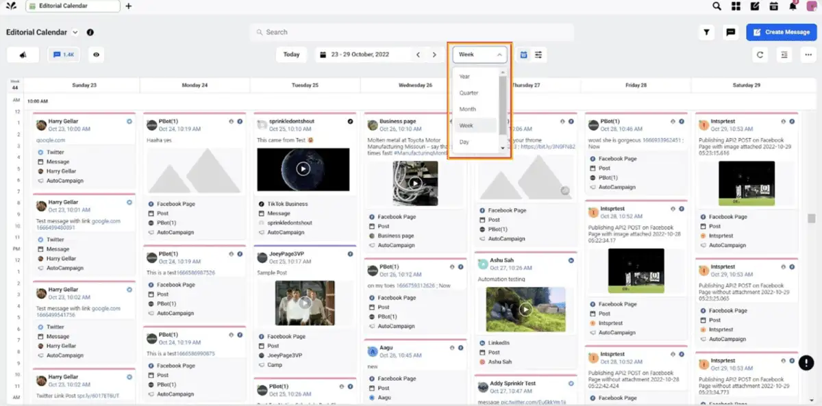 Sprinklr's Editorial Calendar to view and arrange scheduled posts