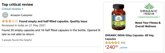Amazon is a good example of negative review handling