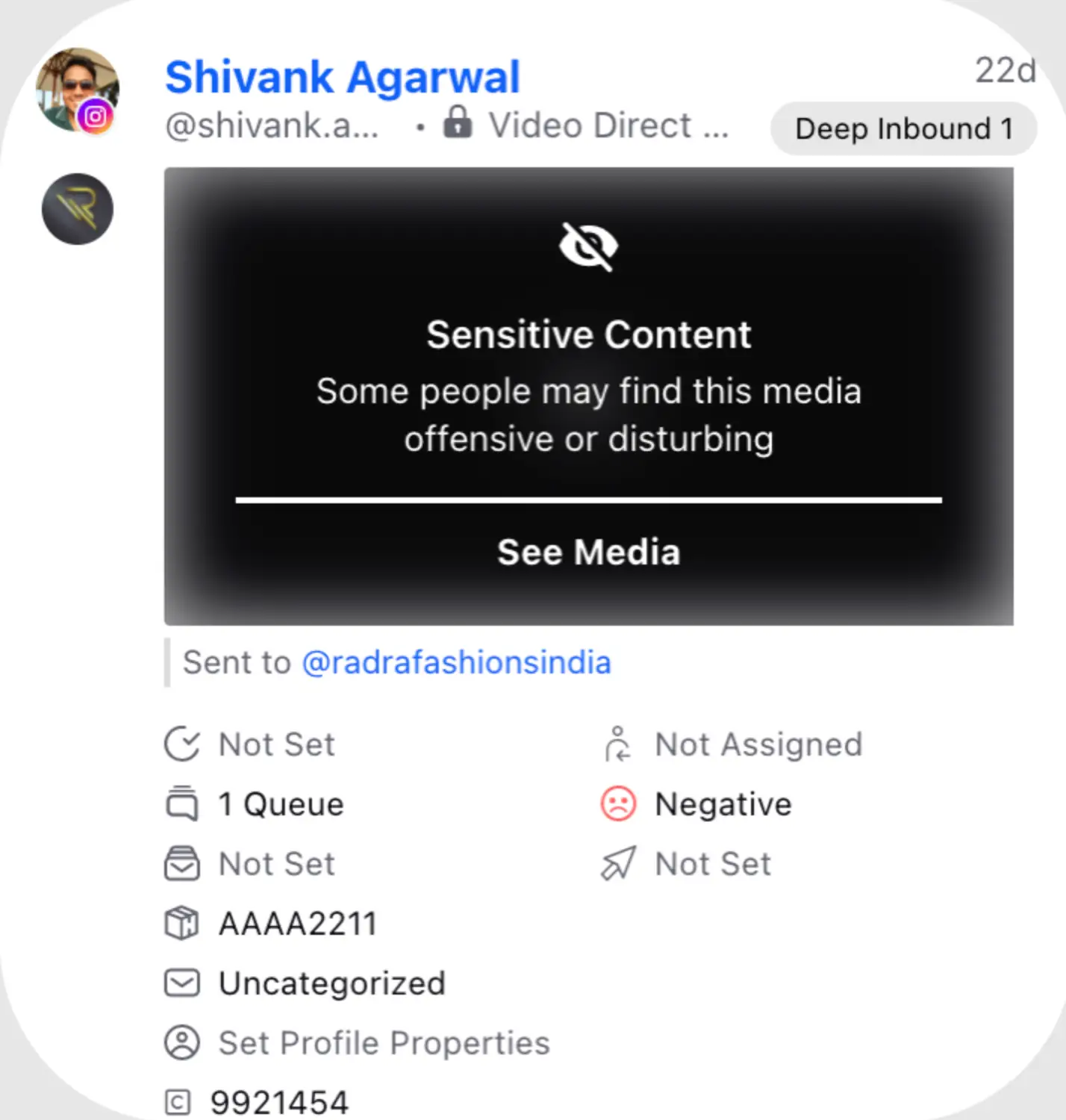 Sprinklr's NSFW detection feature for AI pre-screening.