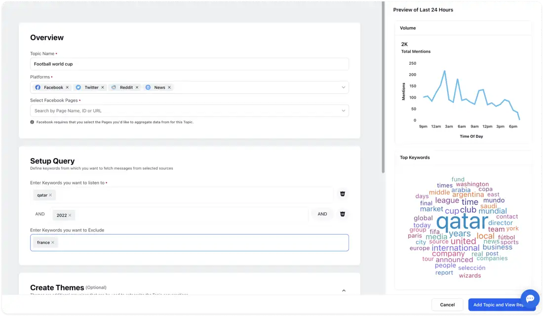 Set up search criteria for hashtags on Sprinklr 
