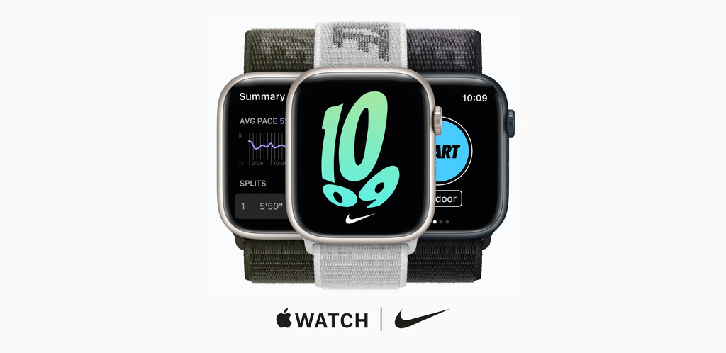 An image of Apple Watches displaying the Nike+ app