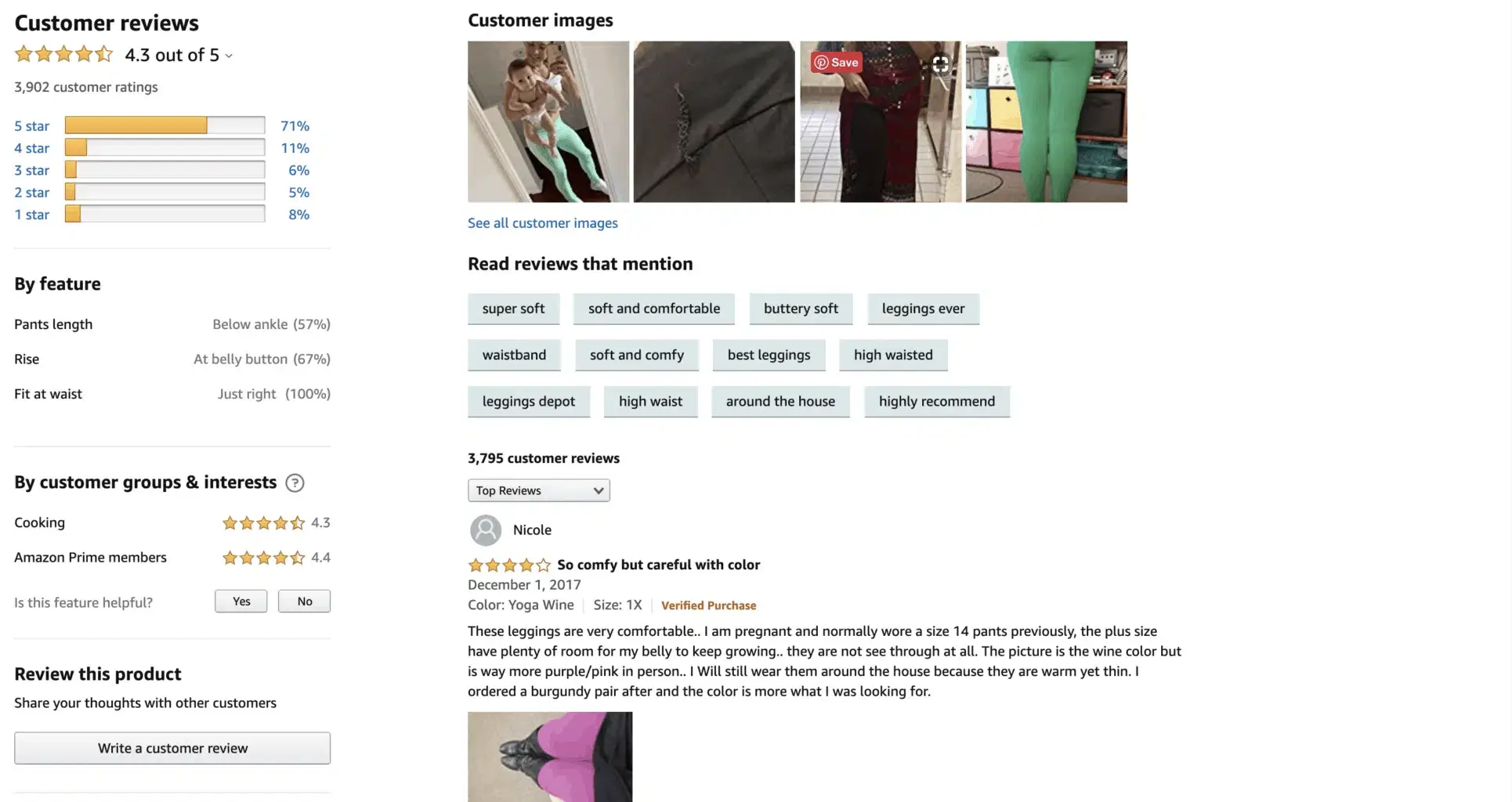 An Amazon product page featuring a range of customer reviews and testimonials