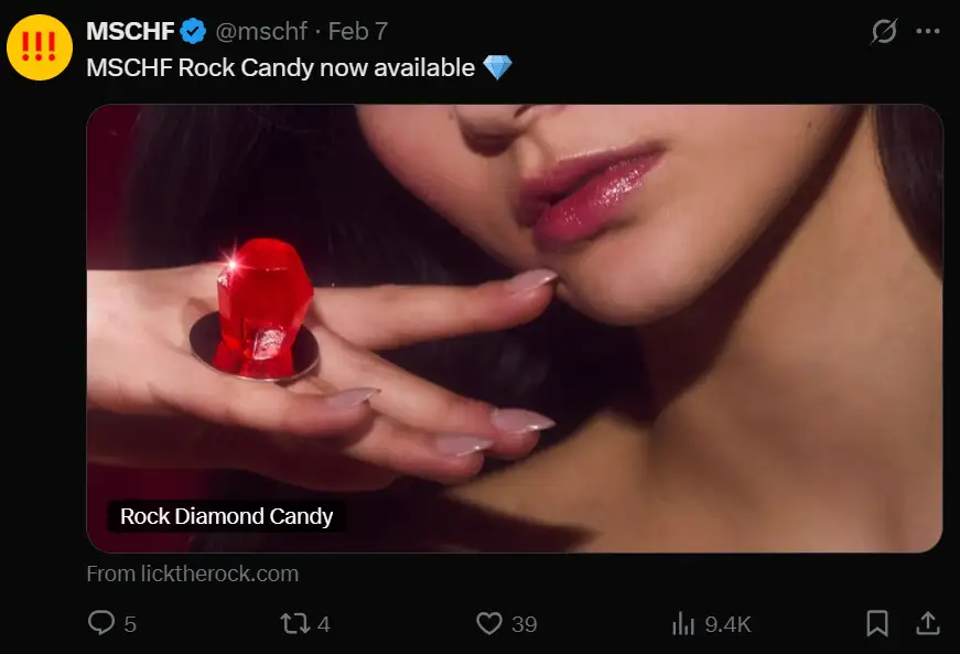 MSCHF (the art collective behind viral product drops like Big Red Boots) uses X to launch products, building real-time hype and FOMO.