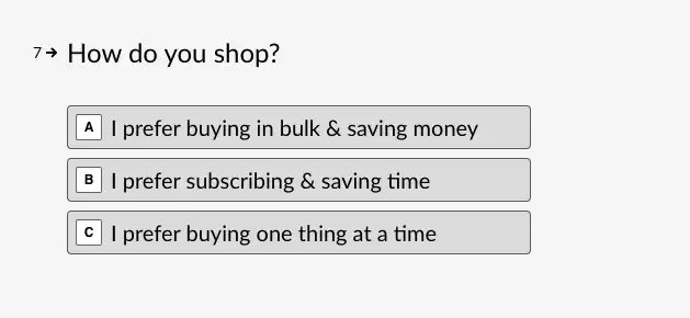 Beardbrand quiz-style lead generation funnel 
