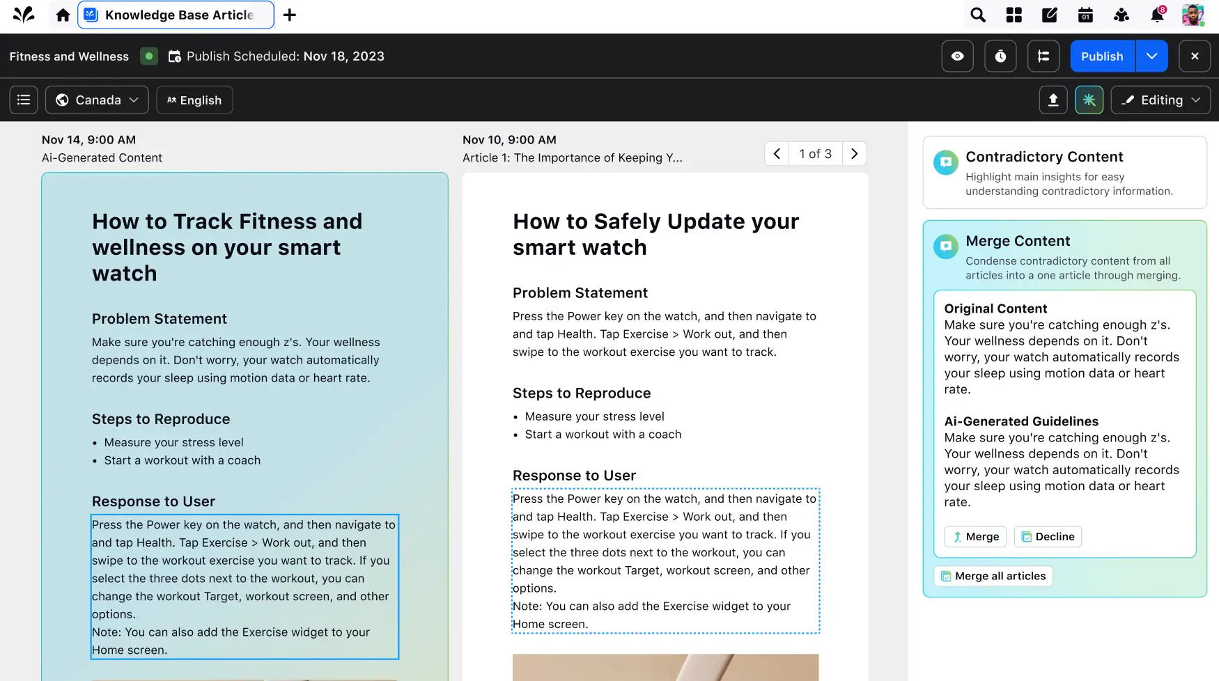 Sprinklr's KB uncovers knowledge gaps