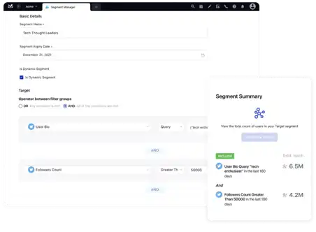 Title: Sprinklr Audience Insights Dashboard.