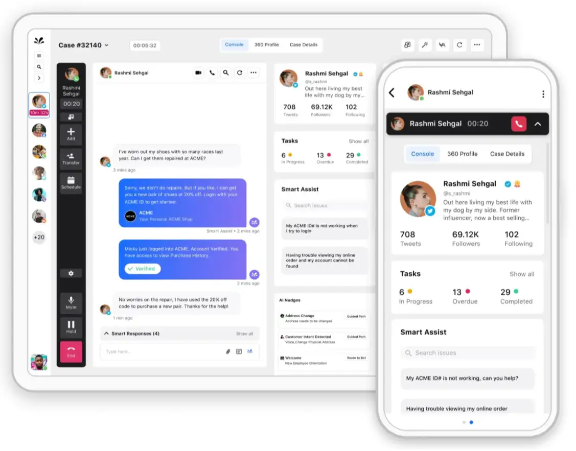 Location and device-agnostic access to Sprinklr unified agent console