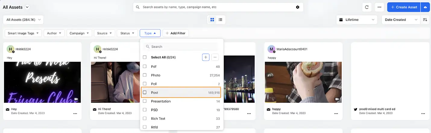 Sprinklr's Digital Asset Manager.