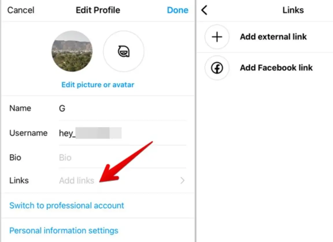 Adding external links to Instagram Bio