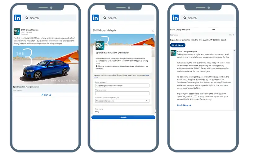 The landing page of BMW Group Malaysia’s report with a dedicated landing page
