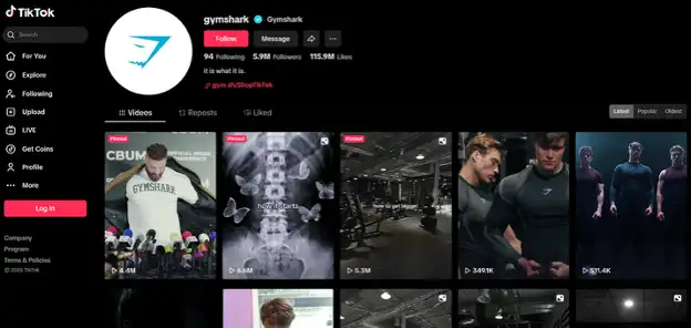 Title: Inserting image... - Description: GymShark’s TikTok community has incredible customer engagement on every video

