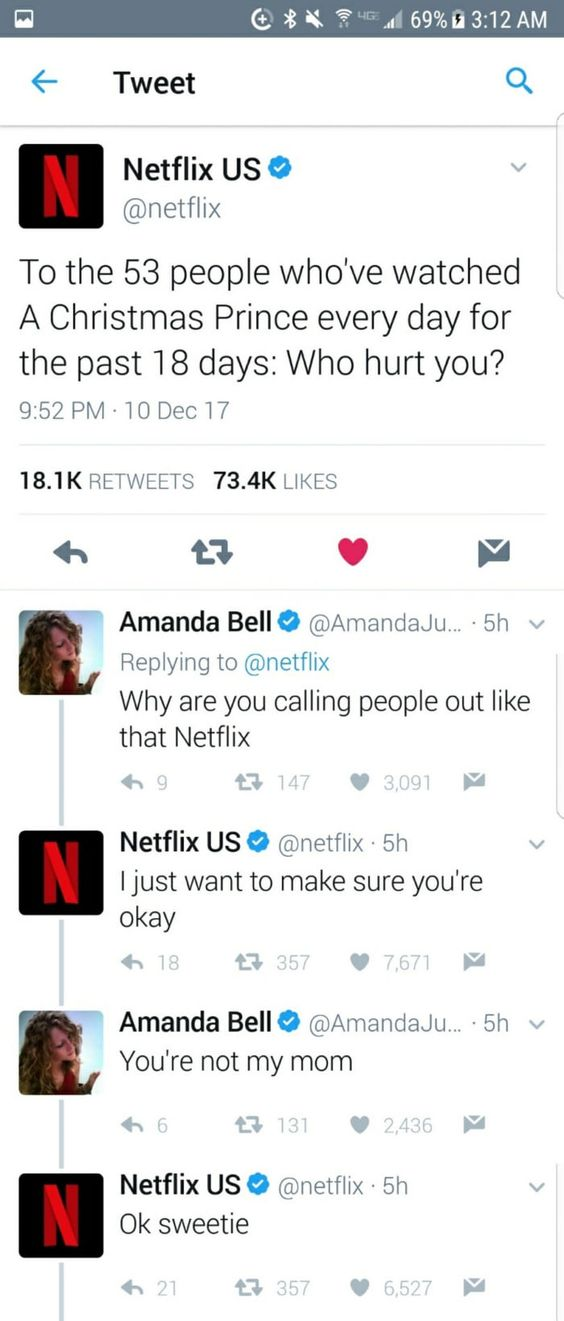 A friendly exchange between Netflix and a social media user on X (formerly Twitter).