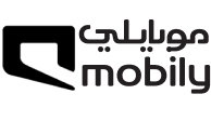 Black and white Mobily logo
