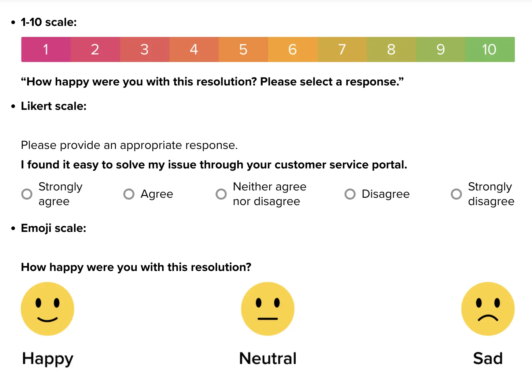 Ways to calculate Customer Effort Score (CES)