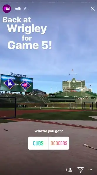 MLB conducting a poll through Instagram Stories