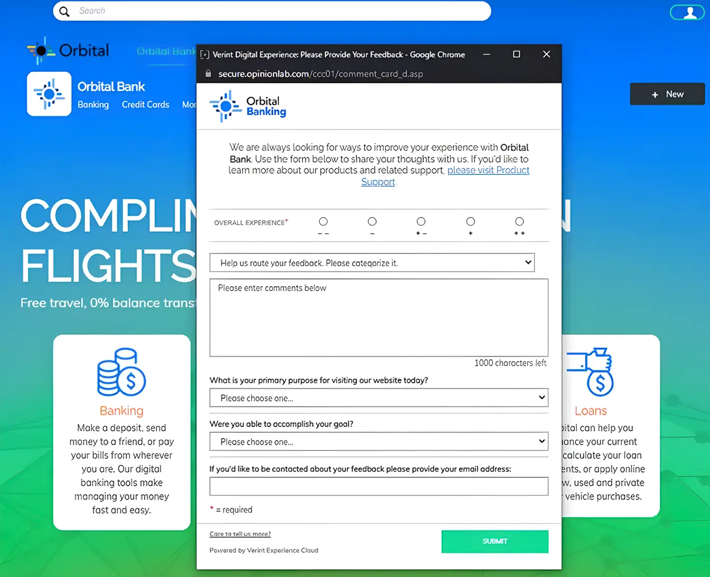 Verint Voice of the Customer survey platform capabalities on web & mobile