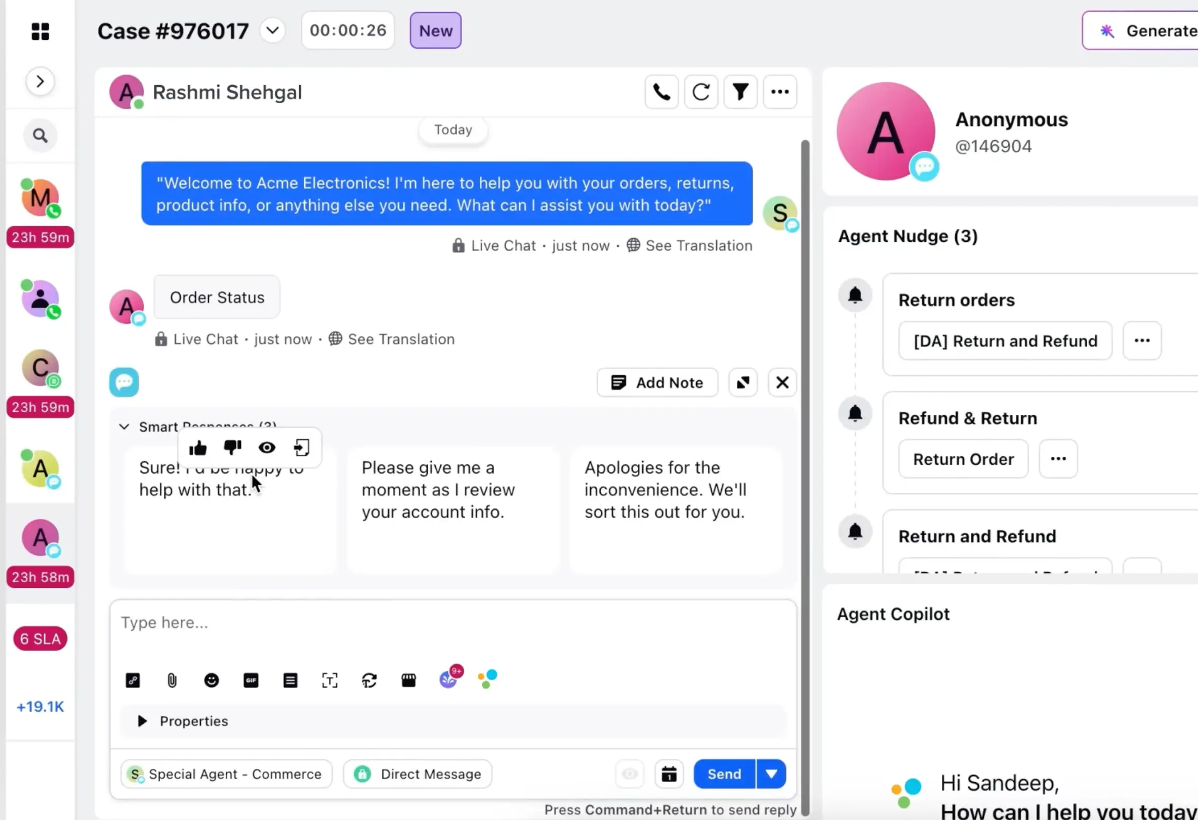 AI-powered sentiment detection and reply generation with Sprinklr Agent Copilot