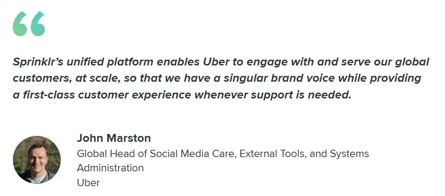 Uber shares its experience of using Sprinklr 