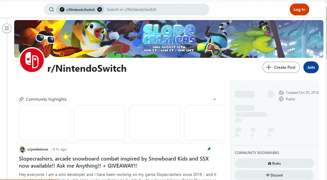 Title: Inserting image... - Description: Screenshot of Nintendo Reddit thread showcasing community discussions