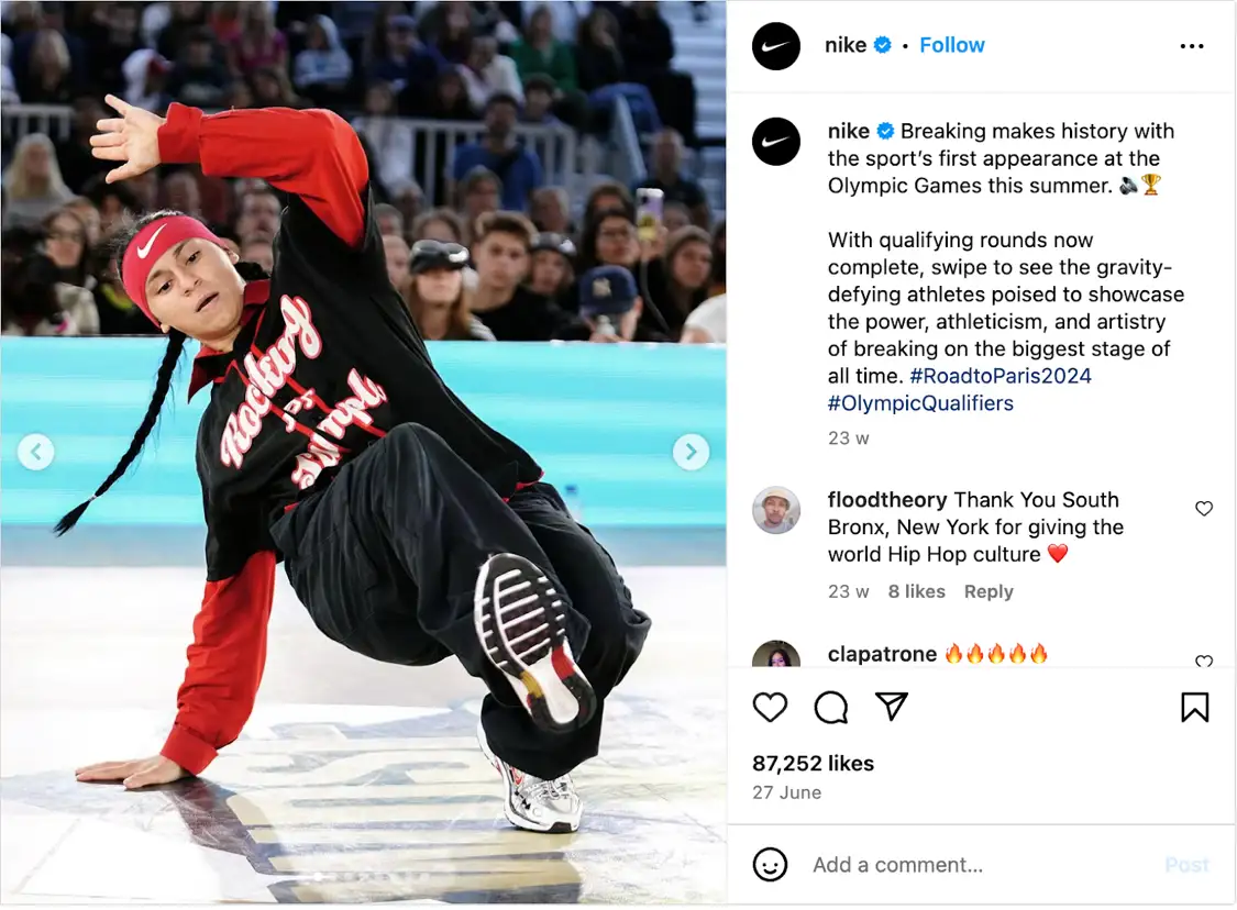 Nike tailored its content during the Olympics