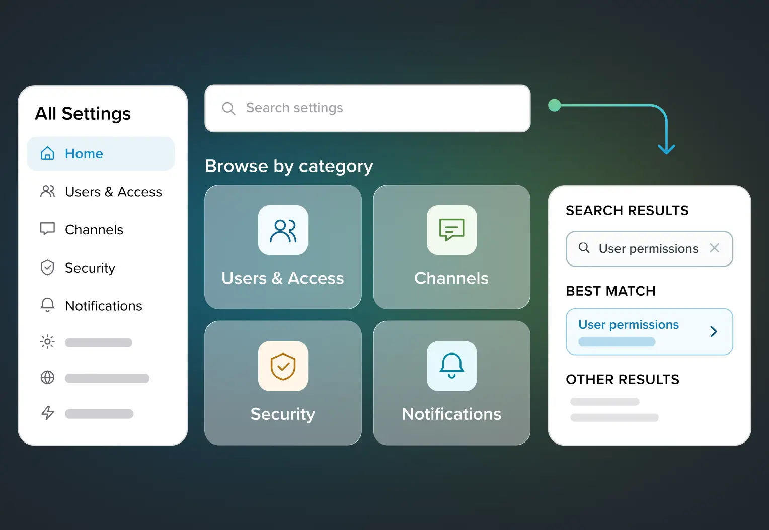 Find and manage settings faster