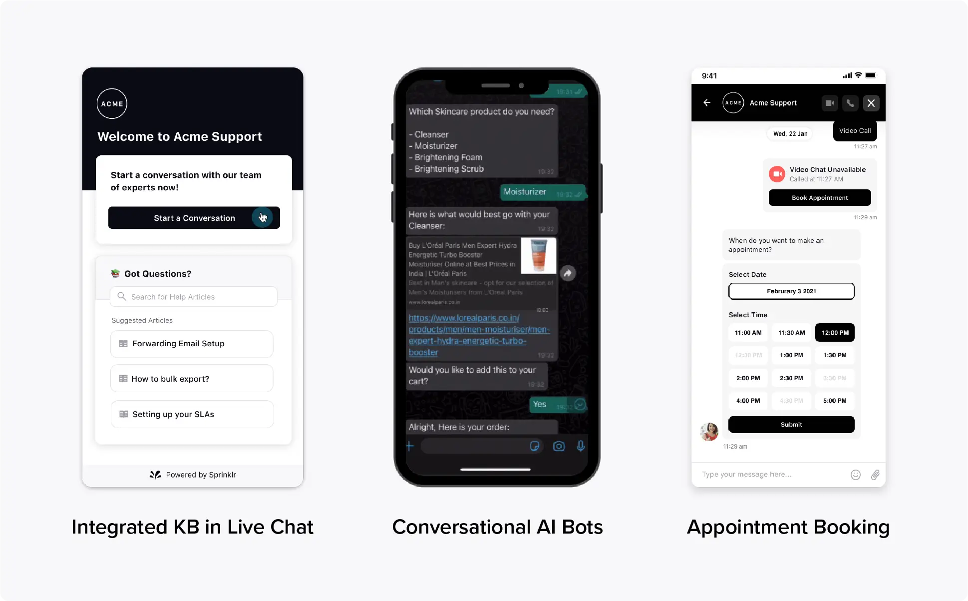 An image showing multiple self-serve options for customer service.