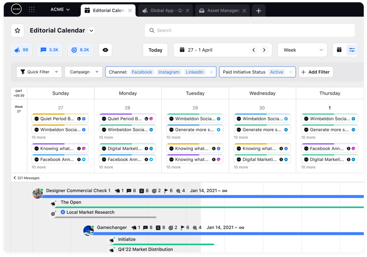 Sprinklr's Unified Marketing Calendar for a social media plan in one place.