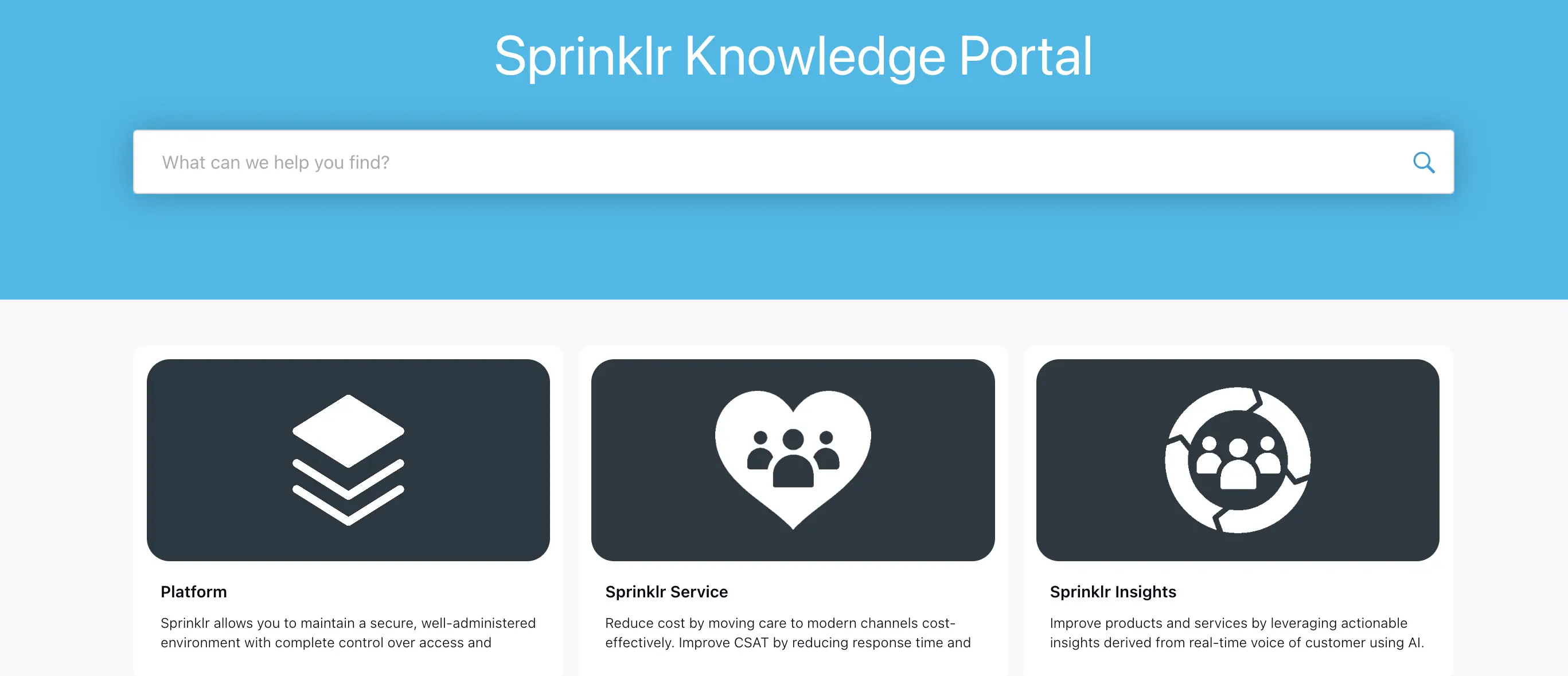 Sprinklr knowledge base software