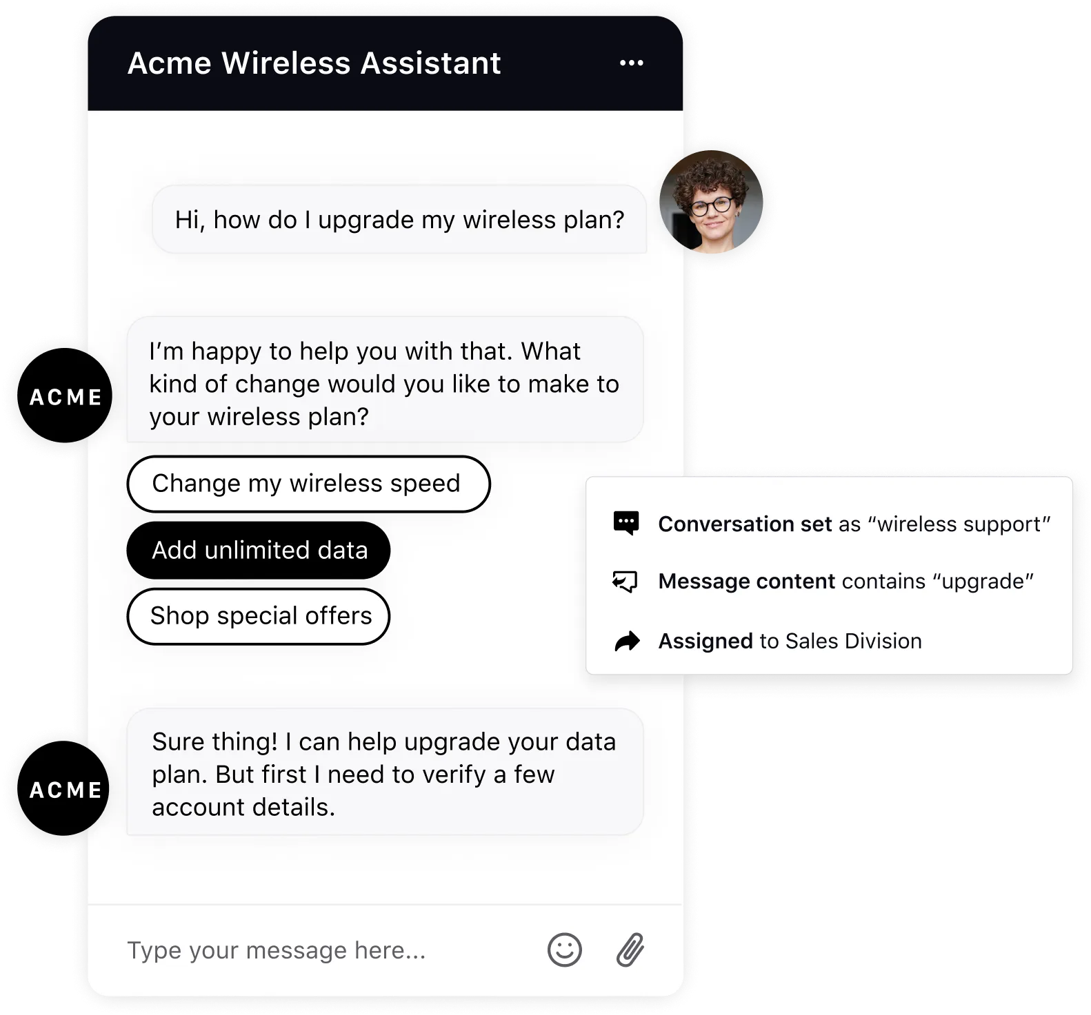 Sprinklr chatbot detects context and intent - benefits of chatbots