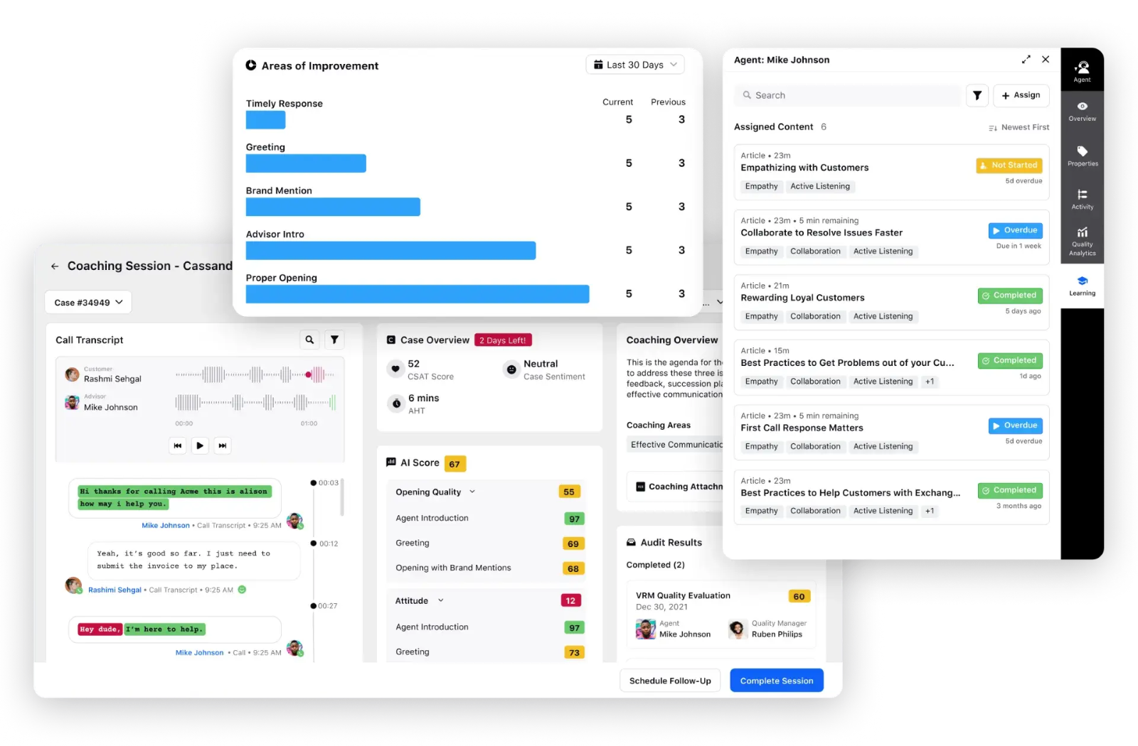 AI analyzes agent performance and suggests training materials