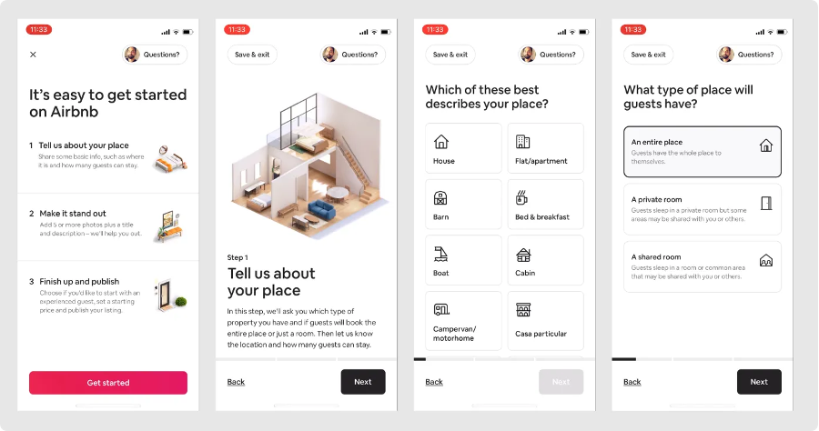 AirBNB provides step-by-step guides for new hosts