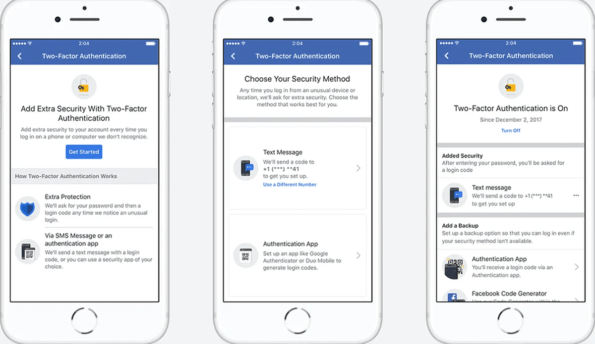 Facebook-s two-factor authentication