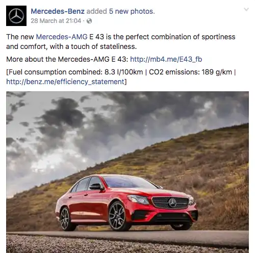 car social media post by mercedes-benz