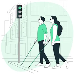 A Cloud and Vision-based Navigation System Used for Blind People