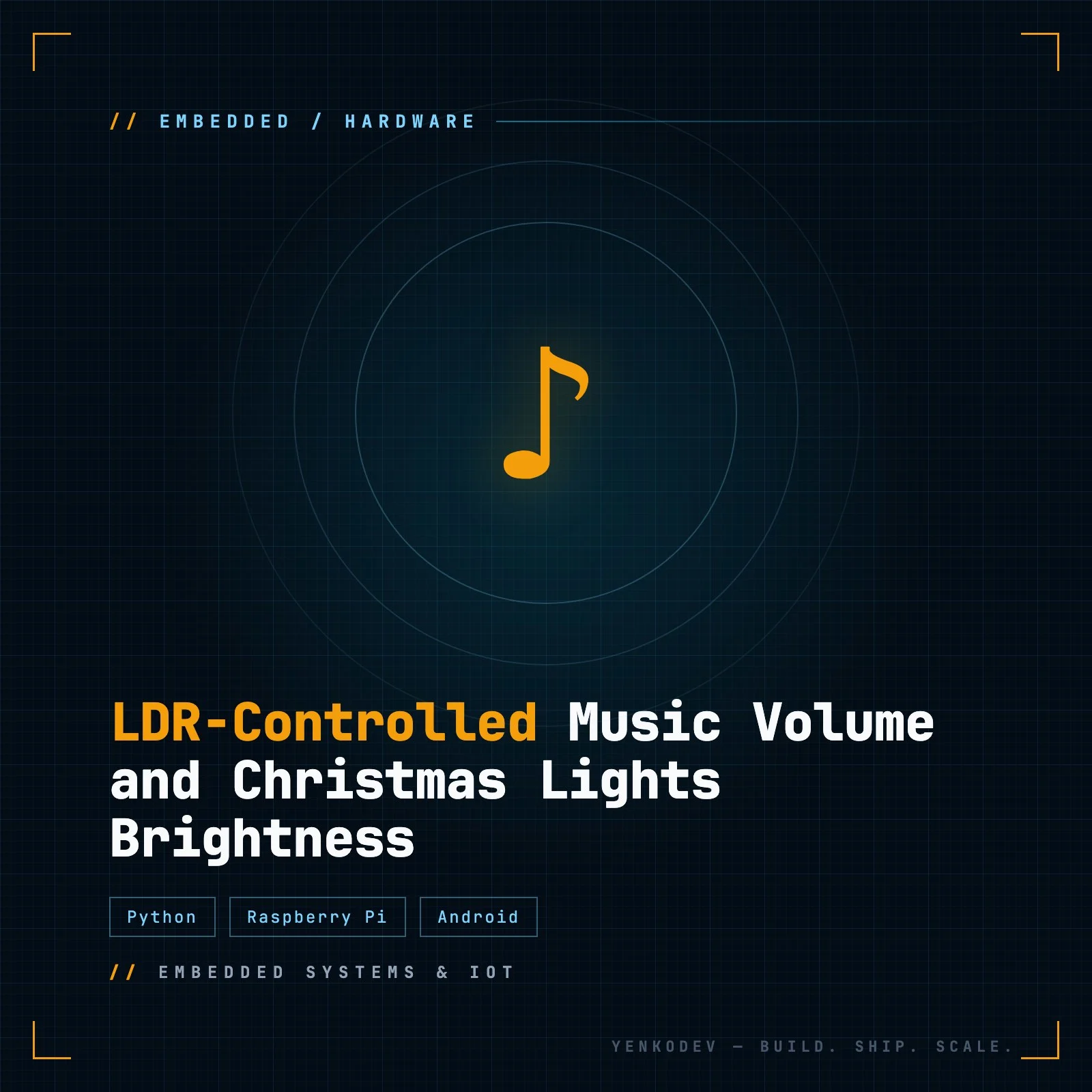 LDR-Controlled Music Volume and Christmas Lights Brightness